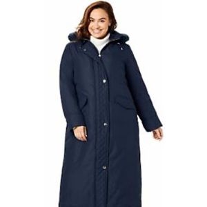 ❄️☃️WOMAN WITHIN NWOT NAVY LONGLINE PARKA SZ 3X